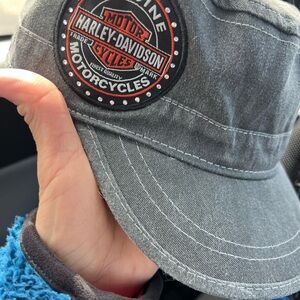 Harley-Davidson Gray Cap with Orange & Black Logo Patch